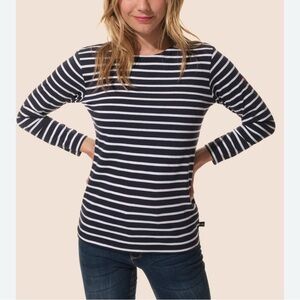 Hublot Navy and White Striped Long Sleeve Tee